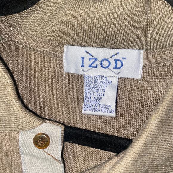 Izod Golf Vintage Tan Short Sleeve Collared Polo Shirt Men's Size XL - Picture 3 of 4
